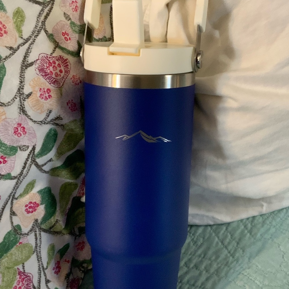 Blue Insulated Tumbler with Handle